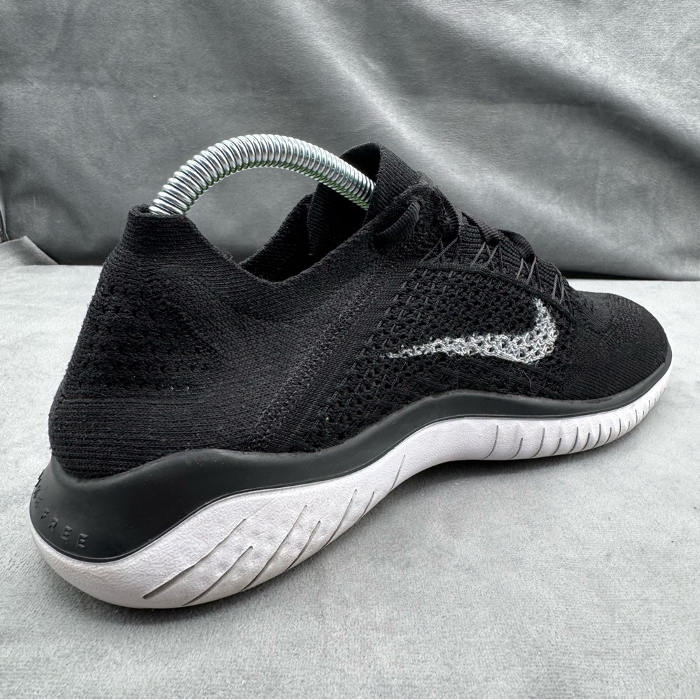 Nike Free RN Flyknit 2018 Running Shoes Men’s Size 9.5 Black White Athletic - Picture 7 of 14